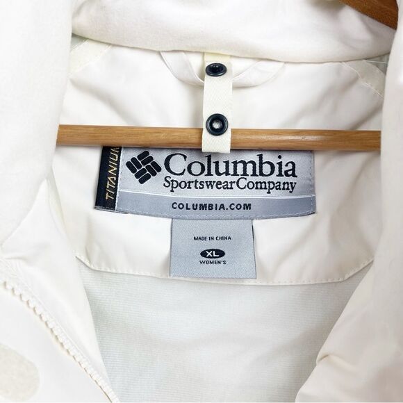 Columbia Titanium Omnitech Waterproof Breathable White Full Zip Jacket Womens XL - Picture 2 of 6